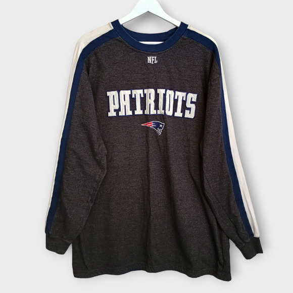NFL Team Apparel Shirt Men XL Gray New England Patriots Logo Crewneck Sweatshirt - Picture 1 of 10